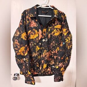 The North Face Black and Orange Floral Jacket